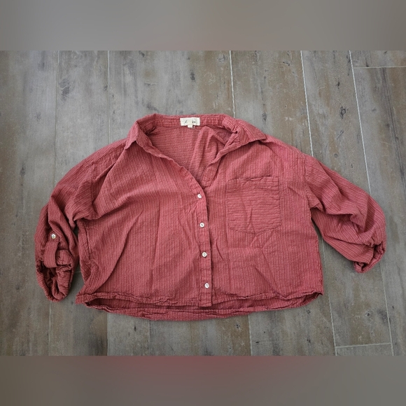 Love Notes Pink Button-Up Top and Skort Set - Picture 4 of 7